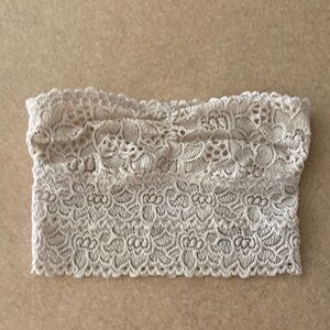 NWOT girls beige lace tube top size XS